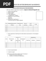 Vignan Institute of Technology & Science: (Soft Copy of Filled in Application Be Mailed To