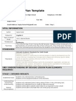 Ubd Lesson Plan Template: Vital Information