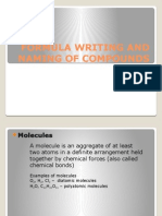 Formula Writing and Naming of Compounds