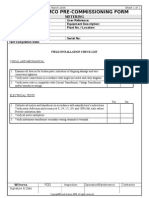 Saudi Aramco Pre-Commissioning Form: Metering