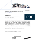 Carta para Pagos Pendientes Del Faov