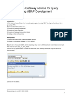How To Create Gateway Service For Query Operation Using ABAP Development Workbench