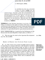 Agrarian Development Act, No. 46 of 2000