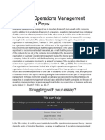 Analysing Operations Management Problems in Pepsi