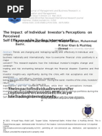 The Impact of Individual Investor's Perceptions On Perceived Self Efficacy While Trading Internationally