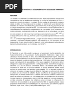 Características Reológicas de Concentrados de Jugo de Tamarindo