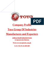 Company Profile Toyo Group of Industries Manufactures and Exporters