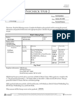 Paycheck Stub Worksheet