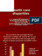 Health Care Disparities - Stereotyping and Unconscious Bias