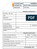 Training Application Form