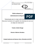 Metodología para La Mejor Adm de Los RRHH en La Gestión de Empresas