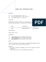 English - Simple Past Continuous Tense