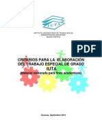 Criterios para Elaboración Del Trabajo Especial de Grado IUTA Sept 2012