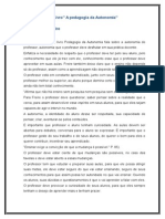 Fichamento Do Livro Pedagogia Da Autonomia