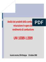 SLIDE UNI10389 - 1 - Analisi Dei Prodotti Della Combustione e Misurazione in Opera Del Rendimento Di Combustione