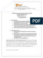 Investors' Brief For The 2 ND Quarter FY 2014-15 Ended Sep 30, 2014 (Company Update)