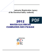 1293X Master Electrician Exam Information Package 2012