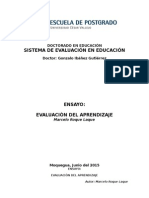 Ensayo Evaluación Del Aprendizaje