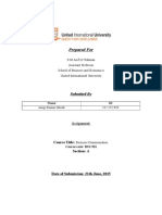 Prepared For: S M Asif Ur Rahman Assistant Professor School of Business and Economics United International University