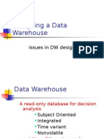 Designing A Data Warehouse: Issues in DW Design