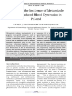 Update On The Incidence of Metamizole Sodium-Induced Blood Dyscrasias in Poland