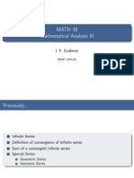 Math 38 Mathematical Analysis III: I. F. Evidente