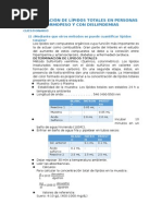 Determinación de Lípidos Totales en Personas Normopeso y Con Dislipidemias