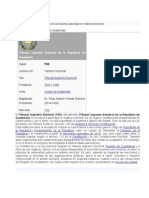 El Tribunal Supremo Electoral Es La Máxima Autoridad en Materia Electoral