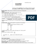 Gcse Statistics Revision Notes