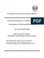 PLAN DE ESTUDIOS 2016 INGENIERIA en Telecomunicaciones