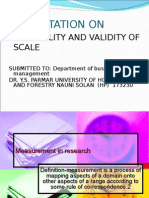 Reliability and Validity of Scale