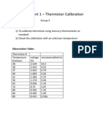 Experiment 1 - Thermistor Calibration: Objectives