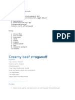 Creamy Beef Stroganof: Ingredients