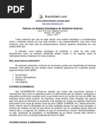 Fatores Na Análise Estratégica Do Ambiente Externo