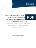 Estudio de Factibilidad para La Creación de Una Residencia Universitaria Brindada Por La Universidad de Piura