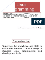 Linux Programming: Instructor Name: Mr. N. Rajesh