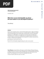 What Does Excess Bank Liquidity Say About The Loan Market in Less Developed Countries?