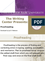 The Writing Center Presents:: Proofreading