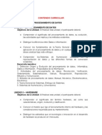 CONTENIDO CURRICULAR Procesamiento de Datos 2015