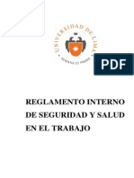 Ulima SST Reglamento Interno de Seguridad y Salud en El Trabajo