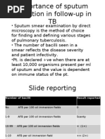 Importance of Sputum Collection in Follow-Up in TB