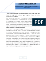 Experiencia Principio de Arquimedes y Dterminacion de La Densidad de Un Solido Mediante El Empuje