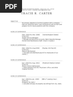 Resume of Carter - Tracie