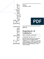 Rule: Export Administration regulations:
Commerce Control List&#8212; Wassenaar Arrangement Plenary Agreement implementation; Categories 1-9 revisions; reporting requirements, definitions, and new or expanded export controls