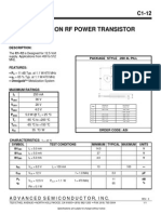 NPN Silicon RF Power Transistor: Description: C1-12 Package Style .280 4L Pill