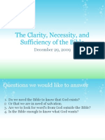 The Clarity Necessity and Sufficiency of Scripture