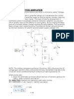 Common Emitter Amplifier: DC Analysis