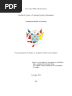 Autoestima y Locus de Control en Estudiantes de Eduacion Secundaria - Proyecto Tesis