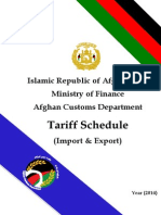 Afghanistan Customs Tariff 2014 English