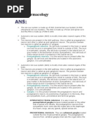 ANS Pharmacology